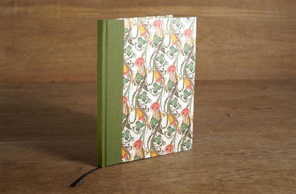 Notebook orange green with fine writing paper